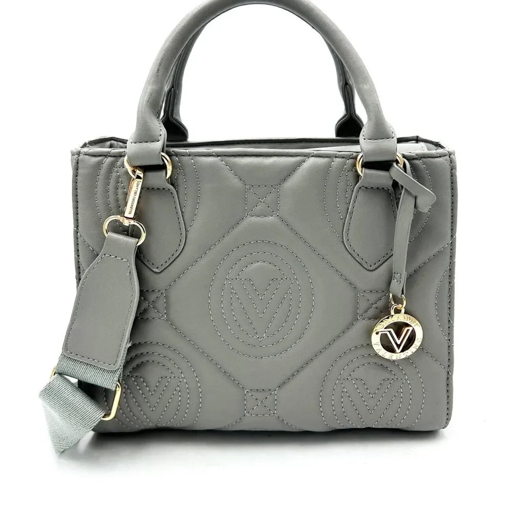Valentino Orlandi Gray Quilted Mini Tote Crossbody Satchel NWT $299 - Picture 4 of 7